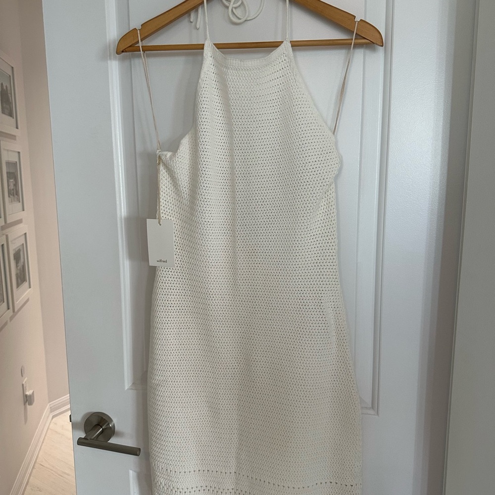 Aritzia Wilfred Crochet Halter Dress Size Medium - Picture 9 of 13